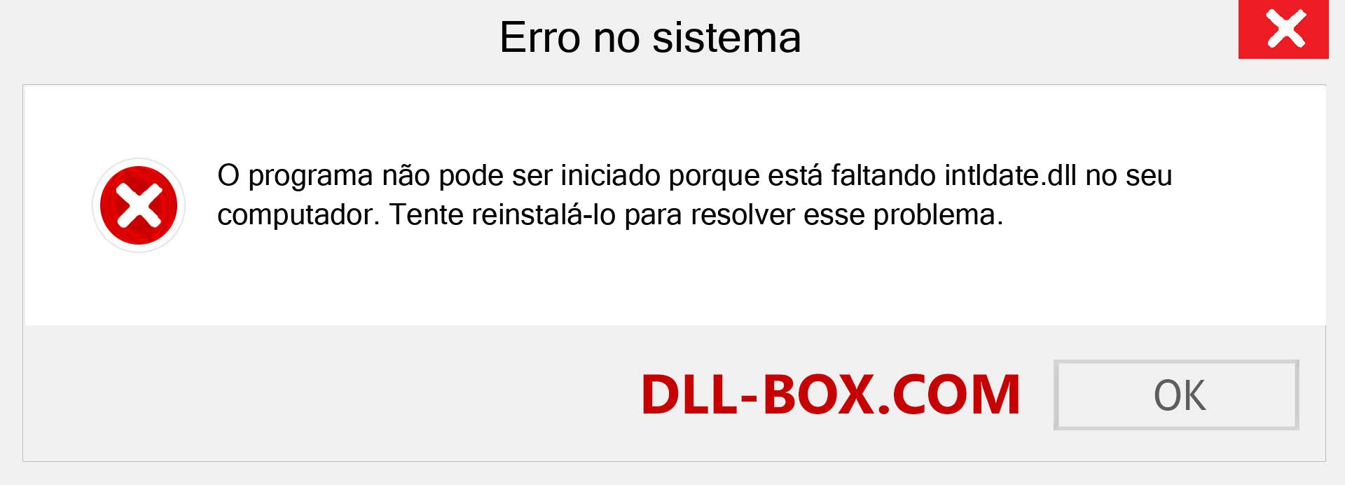 Arquivo intldate.dll ausente ?. Download para Windows 7, 8, 10 - Correção de erro ausente intldate dll no Windows, fotos, imagens